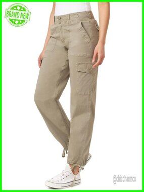 Luscious Curvy Twill Cargo Jogger Mid Rise Insta Stretch Juniors Pants